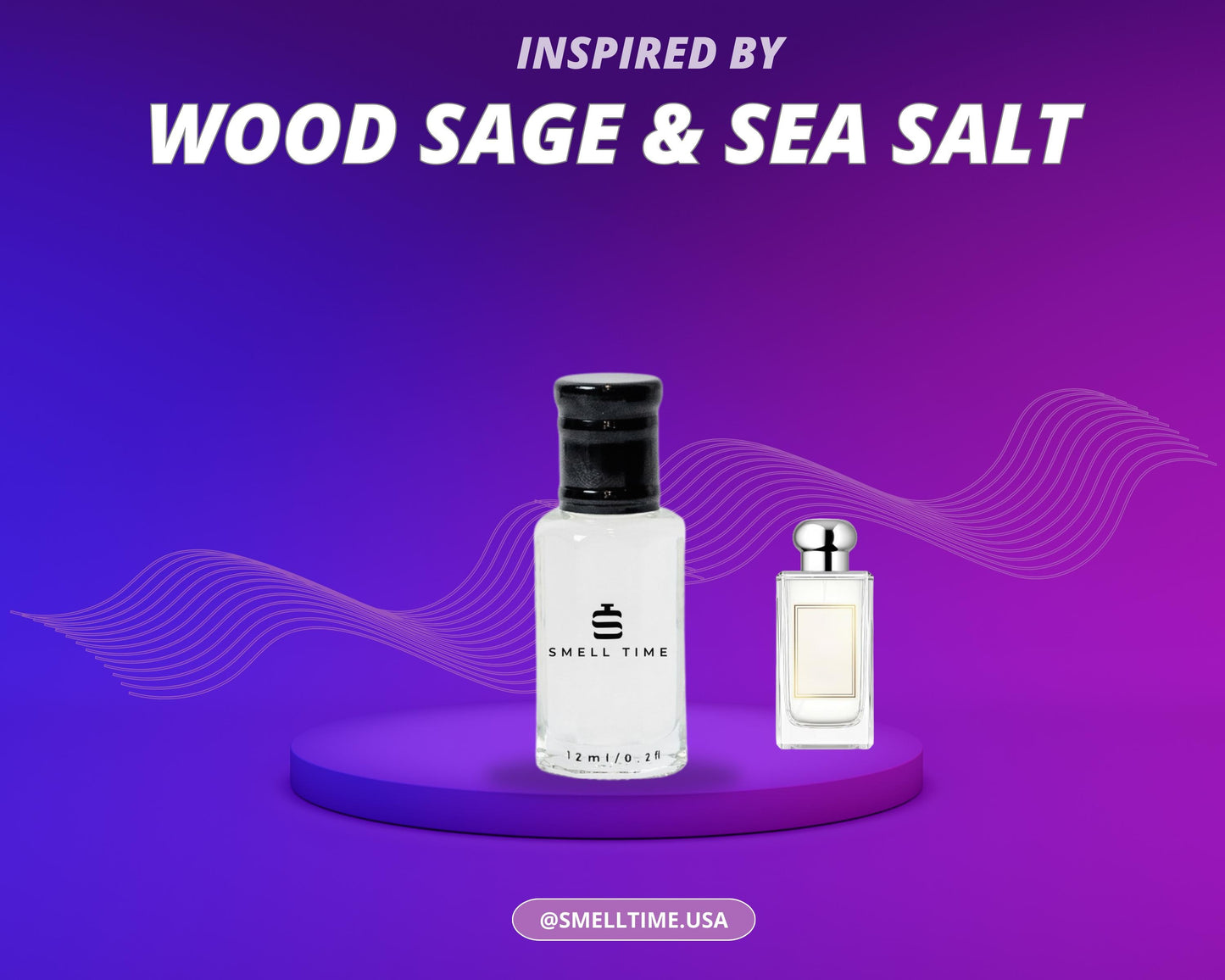 Wood Sage Sea Salt Inspired Fragrance | Aromatic, Fresh Salty | Long-Lasting & Handmade | Smell Time USA