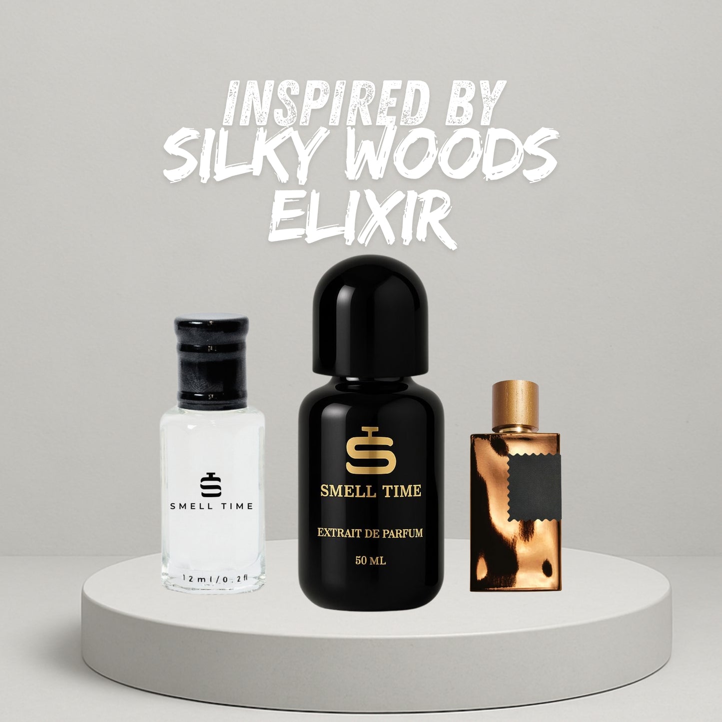 Silky Woods Elixir Inspired Fragrance | Vanilla Leather Oud Scent | Warm Spicy & Musky Perfume | Smell Time USA