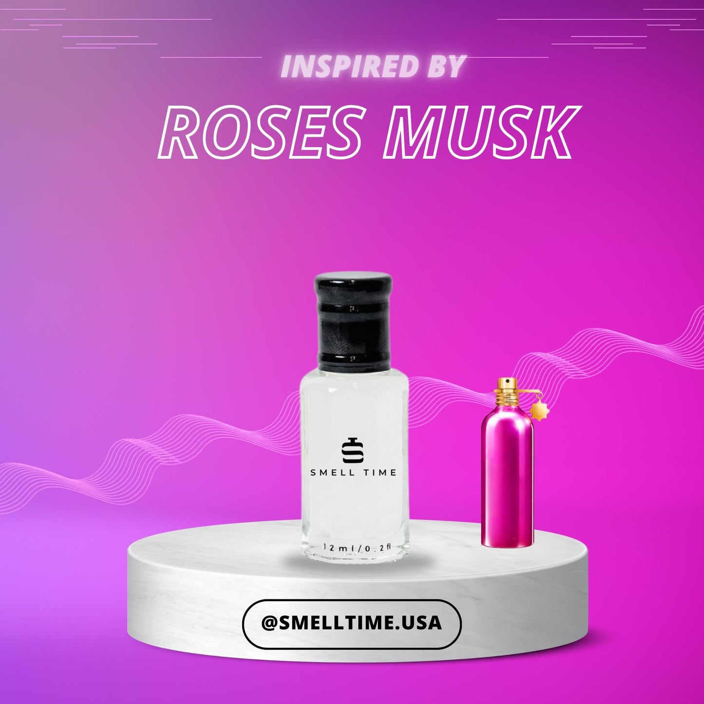 Roses Musk Inspired Fragrance | Soft, Floral  Musky | Long-Lasting & Handmade | Smell Time USA