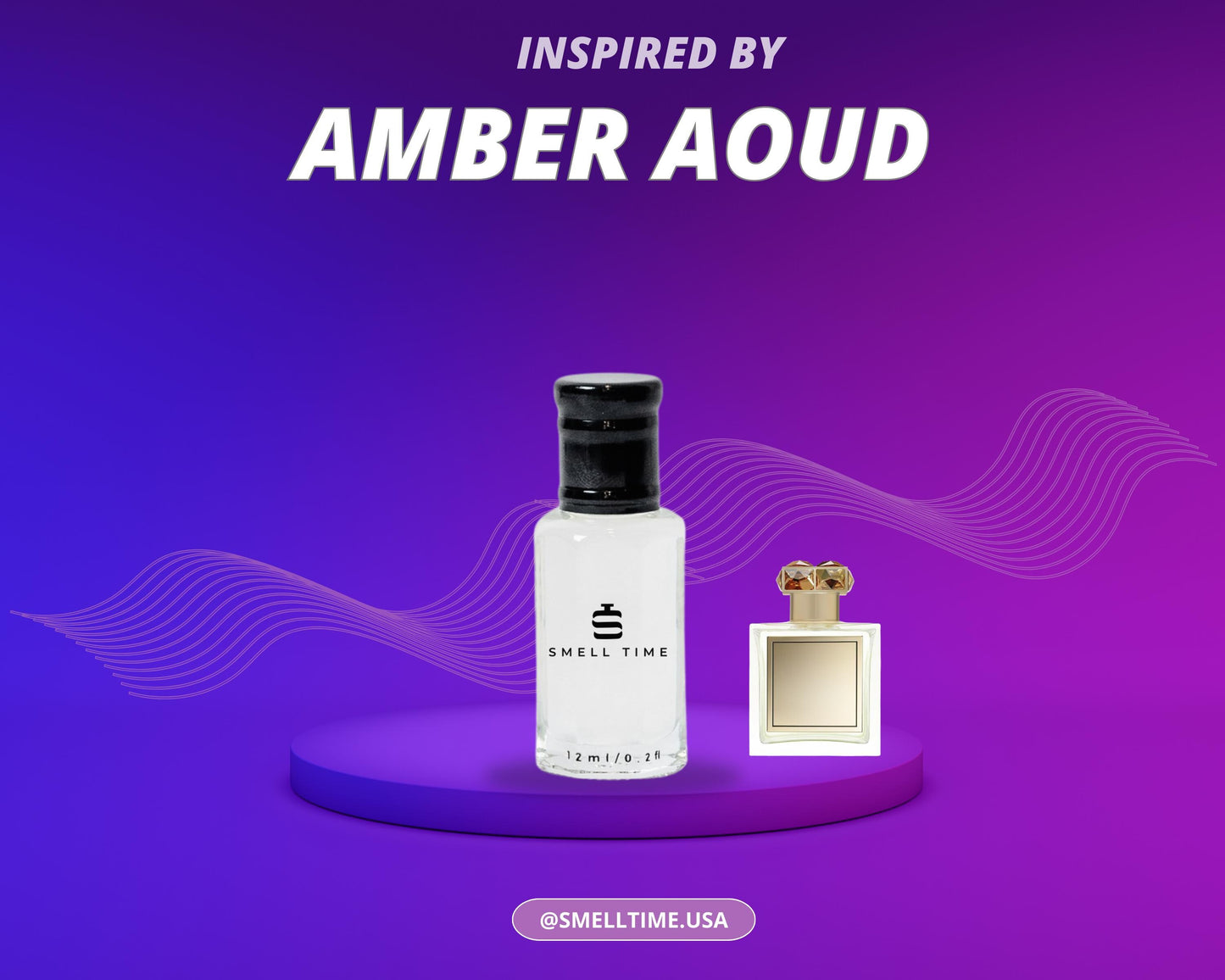 Amber Aoud Inspired Fragrance | Rich Amber and Oud | Long-Lasting and Handmade | Smell Time USA