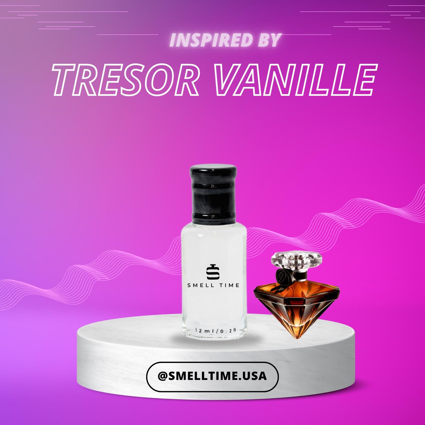 Tresor Vanille Inspired Fragrance | Vanilla, Oud, and Rose | Long-Lasting and Handmade | Smell Time USA